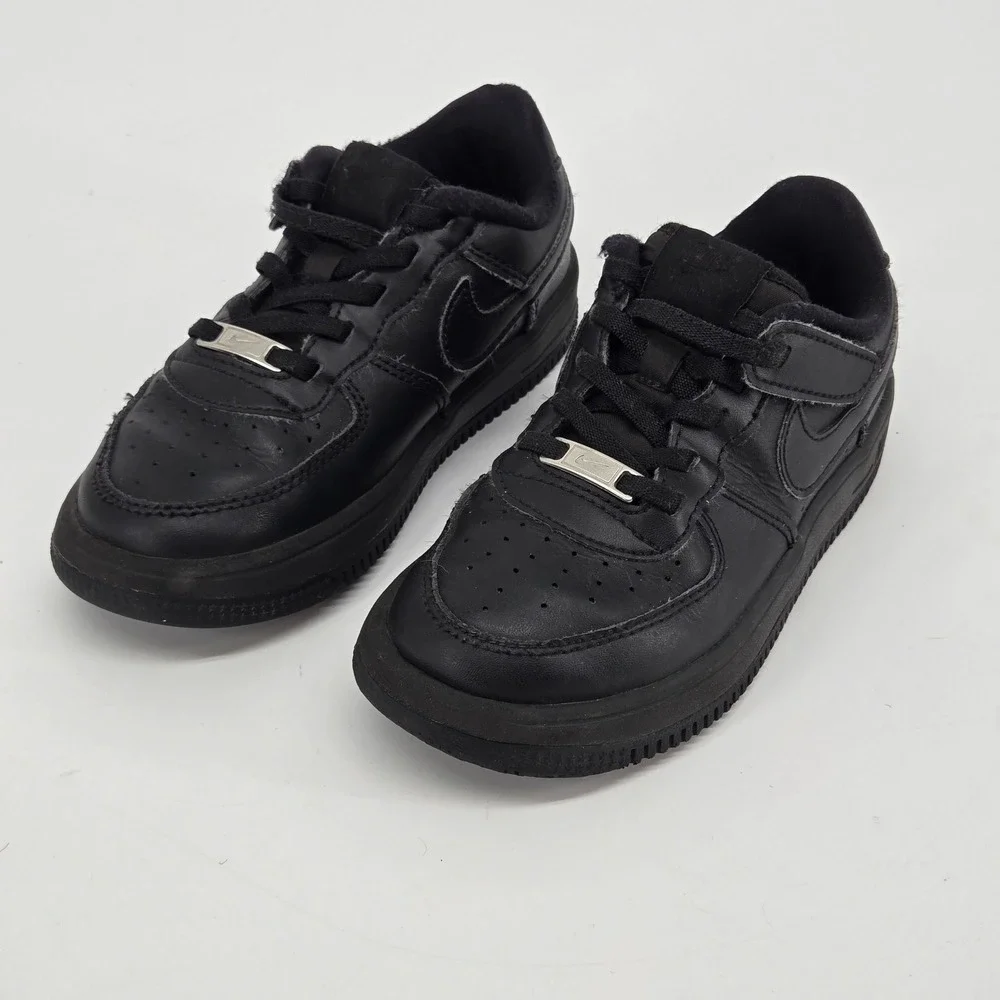 Nike Air Force 1 Low LE Triple Black Kids Toddler Shoes Size 12C FN0237-001